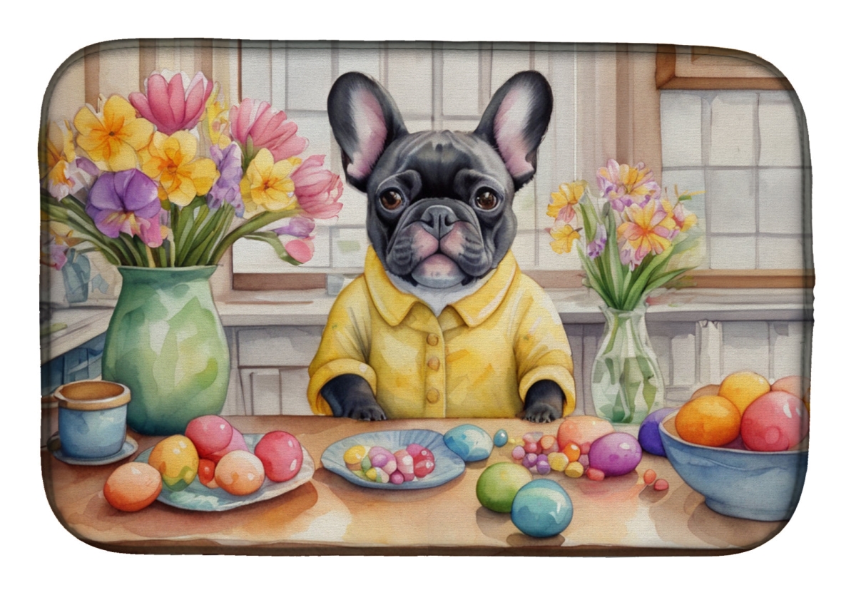 Picture of Carolines Treasures DAC6815DDM 21 x 14 in. Decorating Easter French Bulldog Dish Drying Mat