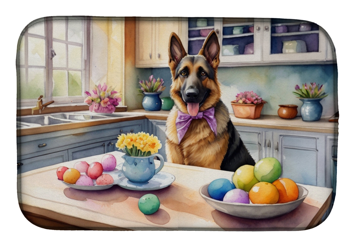 Picture of Carolines Treasures DAC6817DDM 21 x 14 in. Decorating Easter German Shepherd Dish Drying Mat