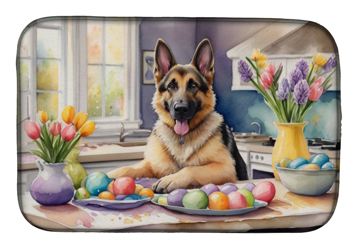 Picture of Carolines Treasures DAC6818DDM 21 x 14 in. Decorating Easter German Shepherd Dish Drying Mat