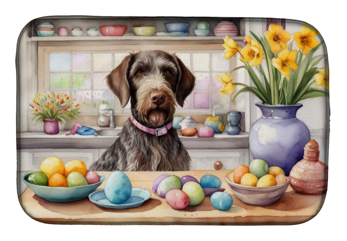 Picture of Carolines Treasures DAC6820DDM 21 x 14 in. Decorating Easter German Wirehaired Pointer Dish Drying Mat