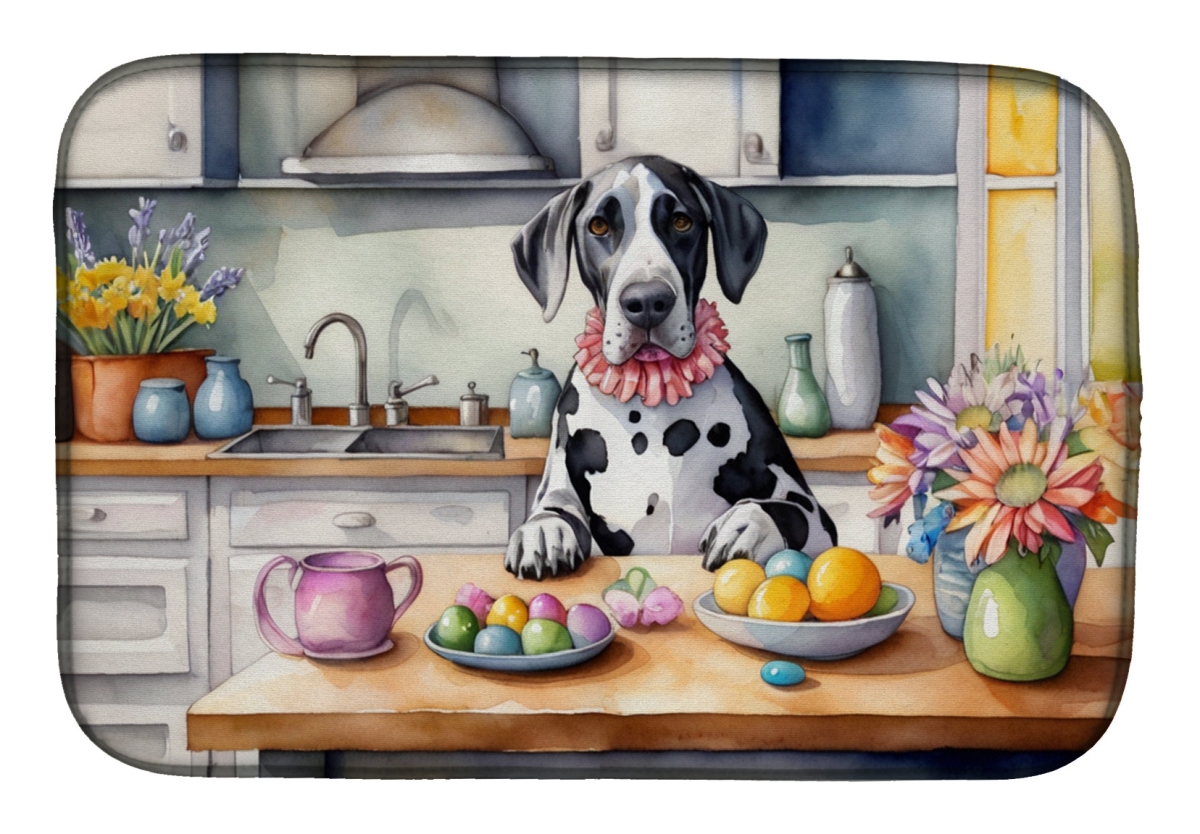 Picture of Carolines Treasures DAC6826DDM 21 x 14 in. Decorating Easter Great Dane Dish Drying Mat