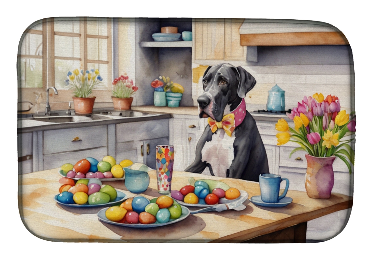 Picture of Carolines Treasures DAC6828DDM 21 x 14 in. Decorating Easter Great Dane Dish Drying Mat
