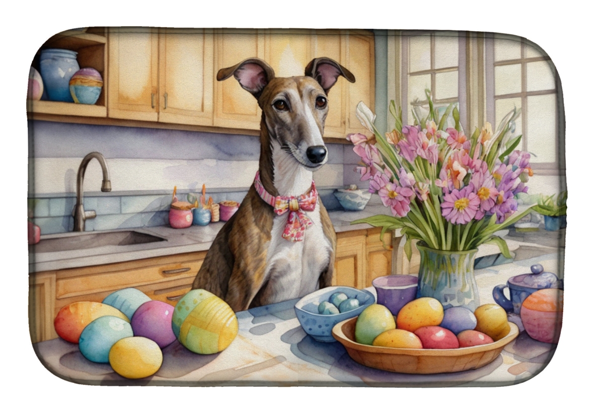 Picture of Carolines Treasures DAC6831DDM 21 x 14 in. Decorating Easter Greyhound Dish Drying Mat