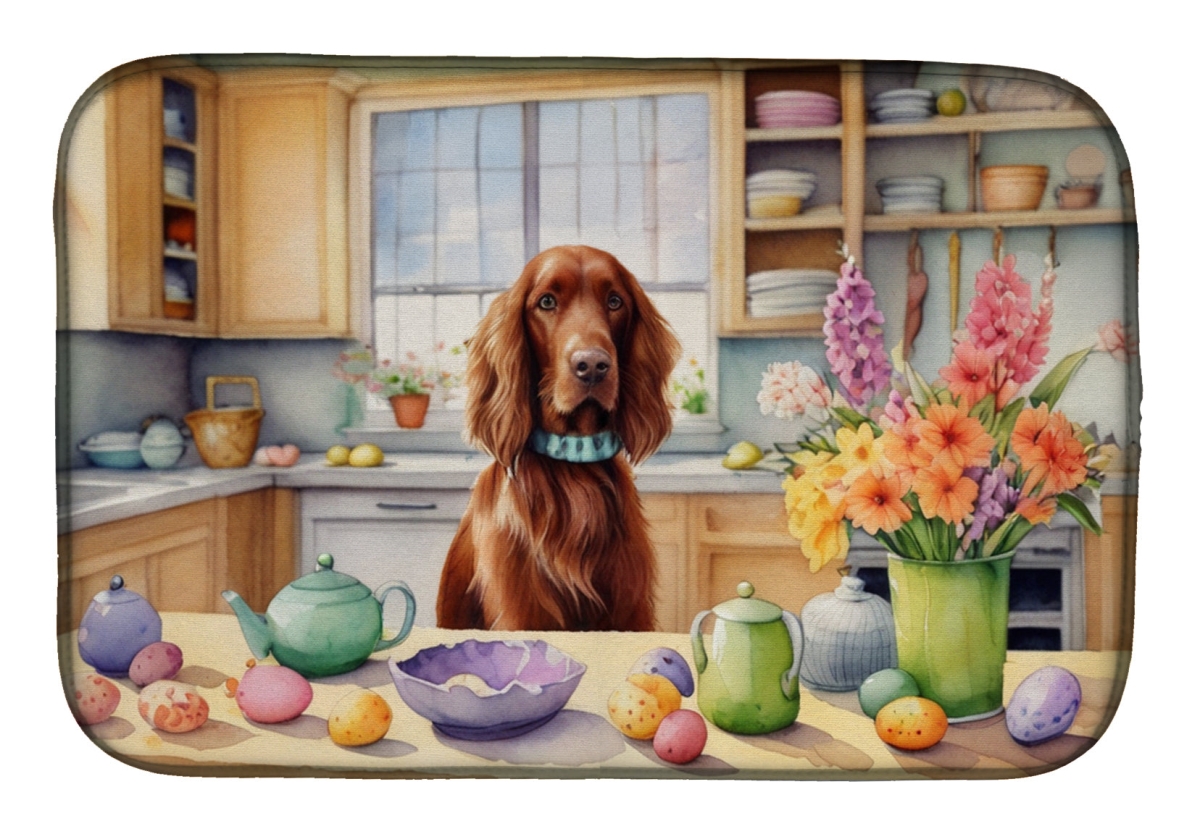 Picture of Carolines Treasures DAC6833DDM 21 x 14 in. Decorating Easter Irish Setter Dish Drying Mat