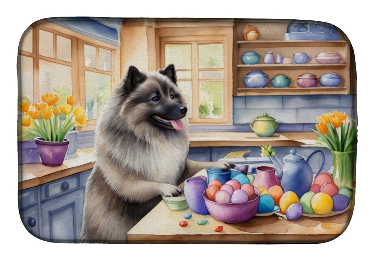 Picture of Carolines Treasures DAC6840DDM 21 x 14 in. Decorating Easter Keeshond Dish Drying Mat