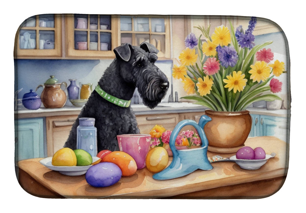 Picture of Carolines Treasures DAC6841DDM 21 x 14 in. Decorating Easter Kerry Blue Terrier Dish Drying Mat