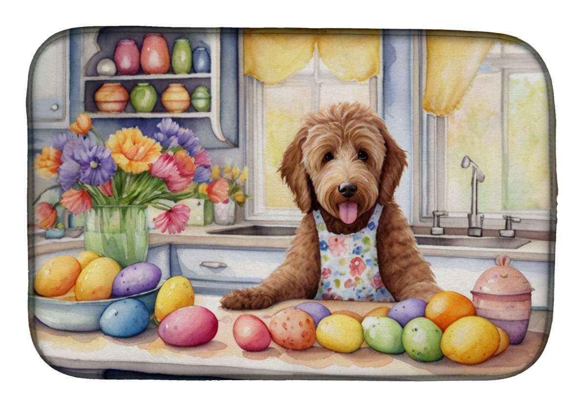 Picture of Carolines Treasures DAC6843DDM 21 x 14 in. Decorating Easter Labradoodle Dish Drying Mat