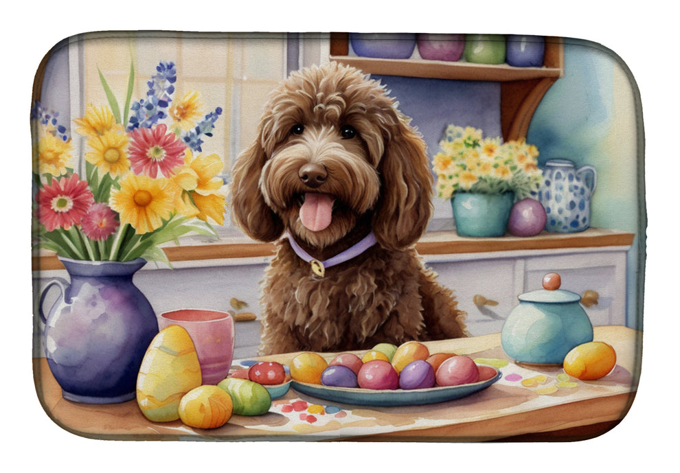 Picture of Carolines Treasures DAC6844DDM 21 x 14 in. Decorating Easter Labradoodle Dish Drying Mat