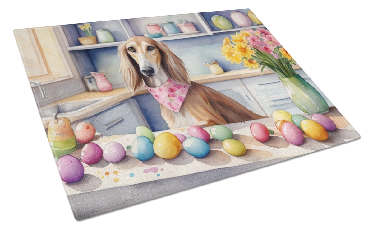 15 x 12 in. Decorating Easter Saluki Glass Cutting Board