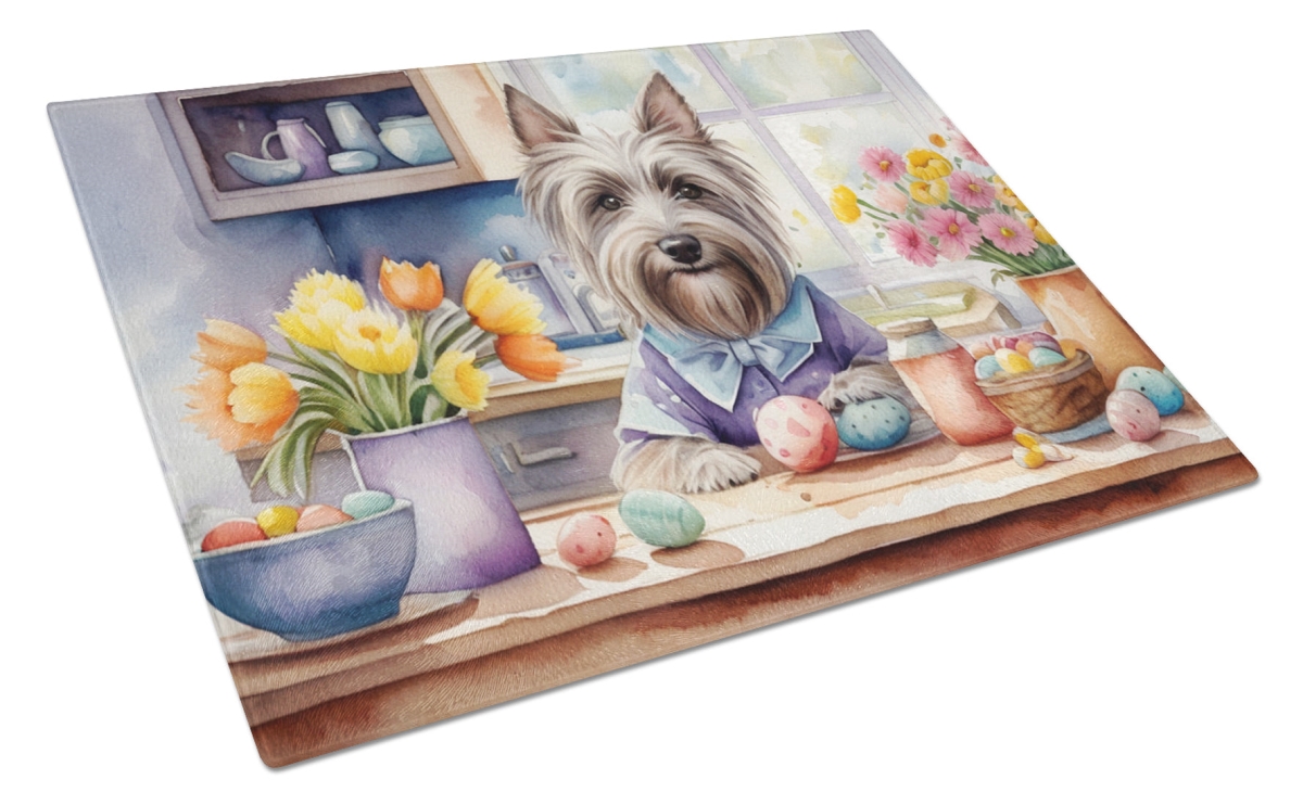 DAC6906LCB 15 x 12 in. Decorating Easter Skye Terrier Glass Cutting Board