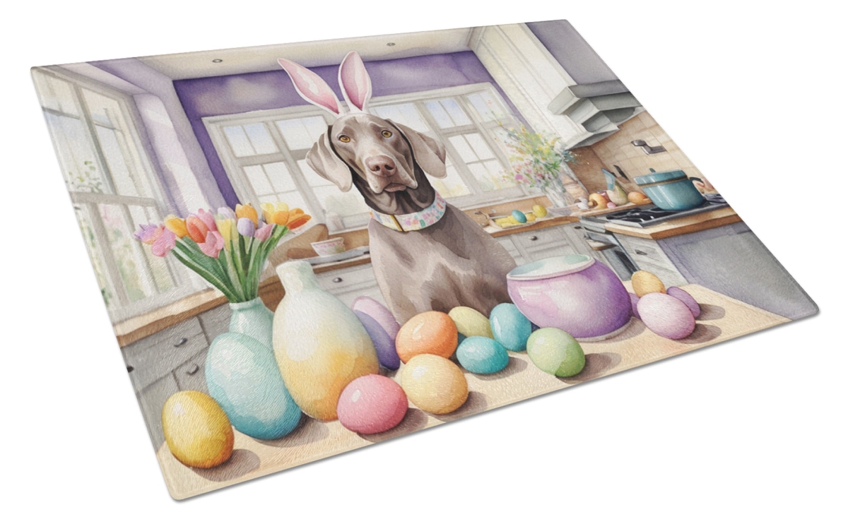 Picture of Carolines Treasures DAC6915LCB 15 x 12 in. Decorating Easter Weimaraner Glass Cutting Board