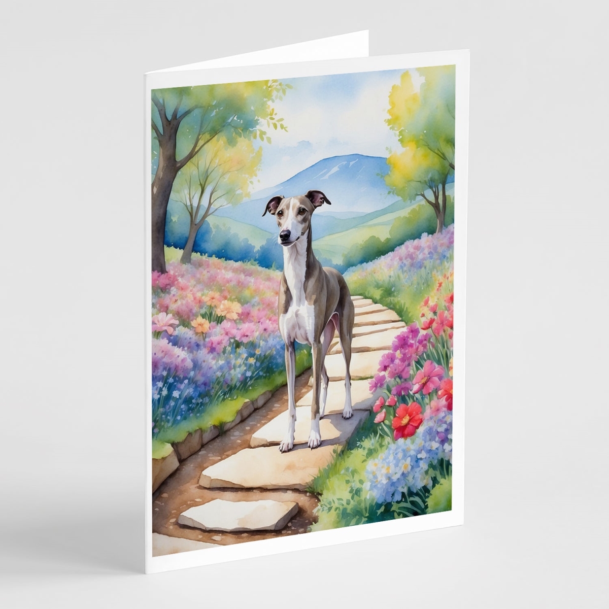 5 x 7 in. Whippet Spring Path Greeting Cards - Pack of 8