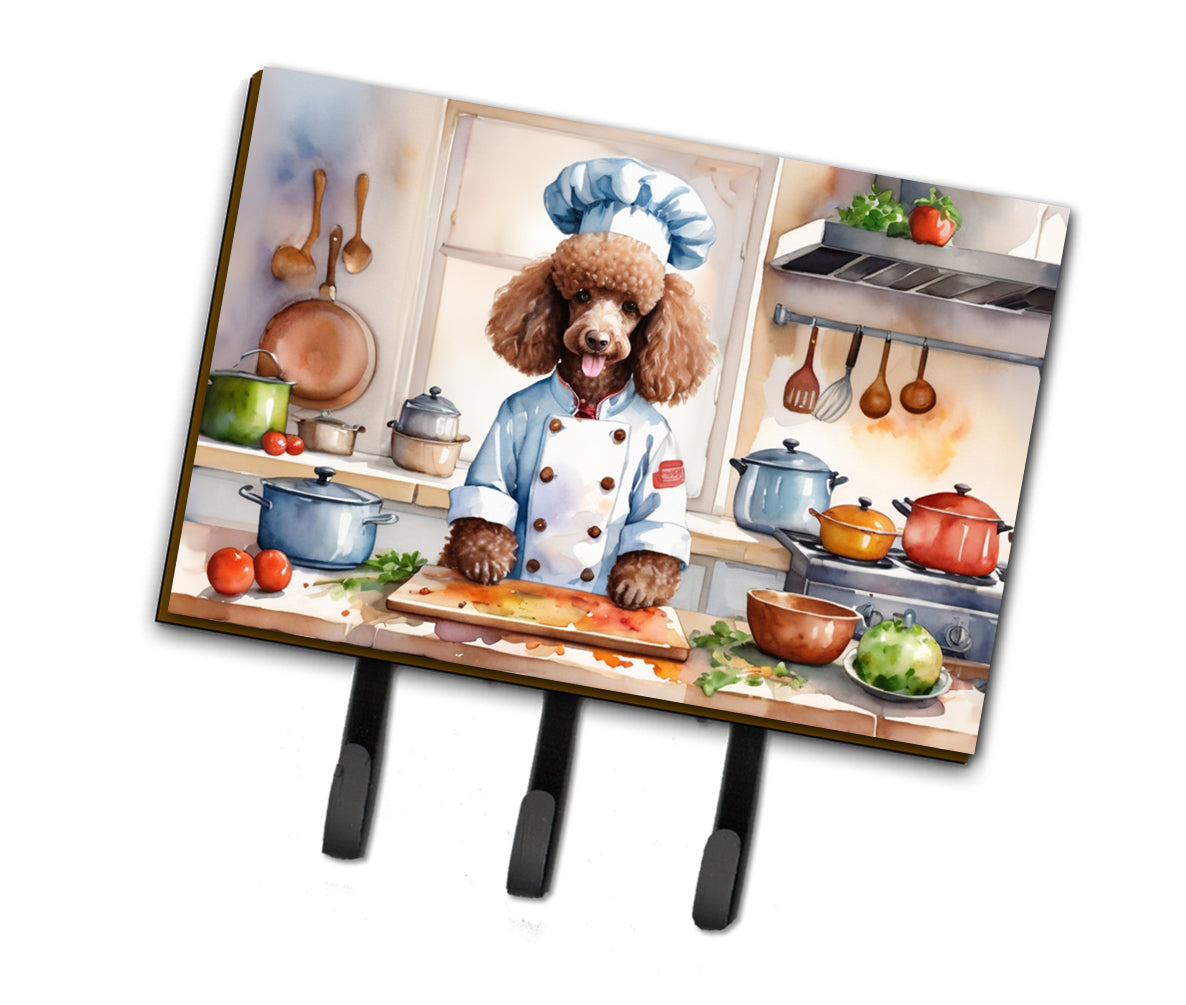 DAC6304TH68 9 x 6 in. Chocolate Poodle The Chef Leash or Key Holder