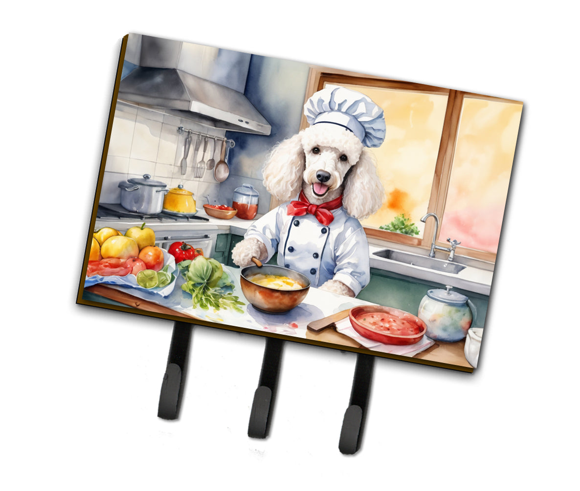 DAC6306TH68 9 x 6 in. White Poodle The Chef Leash or Key Holder