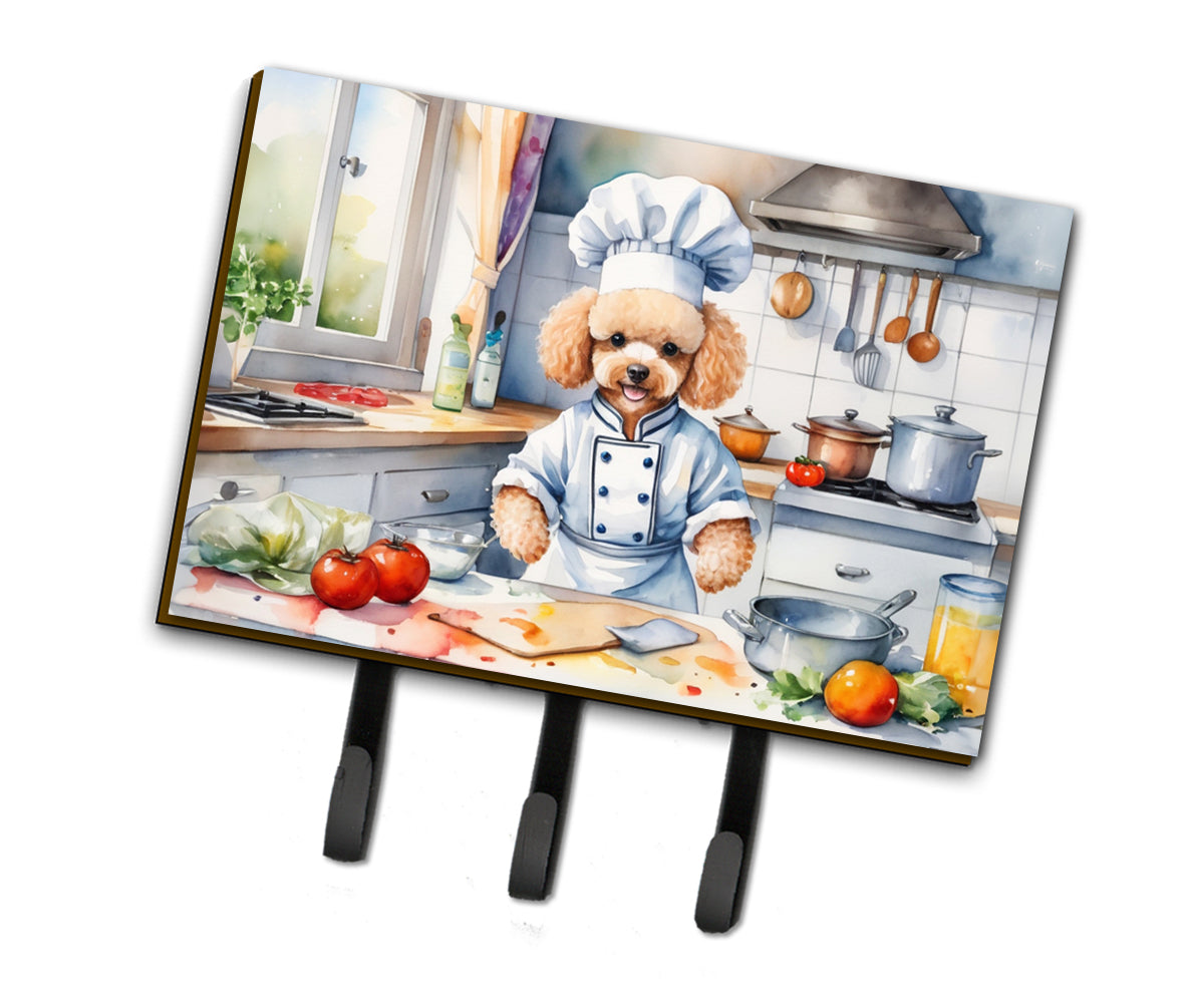 9 x 6 in. Poodle The Chef Leash or Key Holder