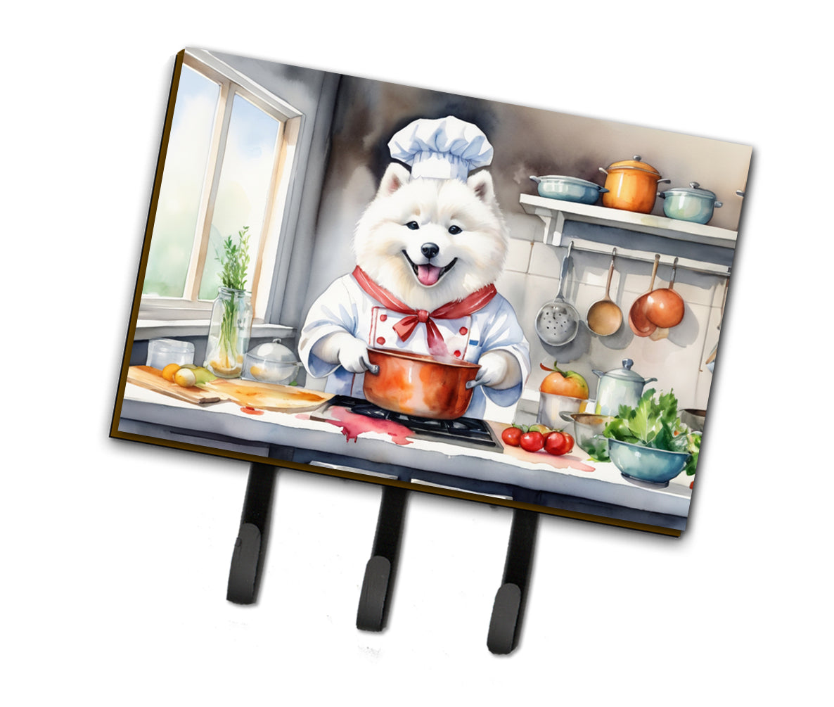 9 x 6 in. Samoyed The Chef Leash or Key Holder