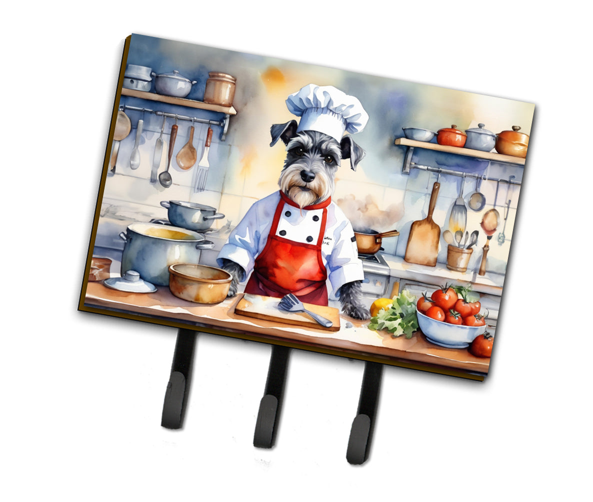 9 x 6 in. Schnauzer The Chef Leash or Key Holder