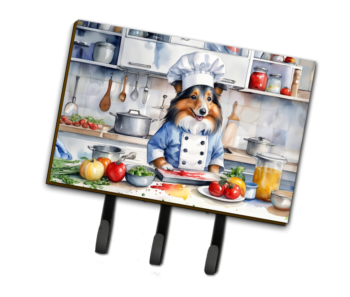 9 x 6 in. Sheltie The Chef Leash or Key Holder