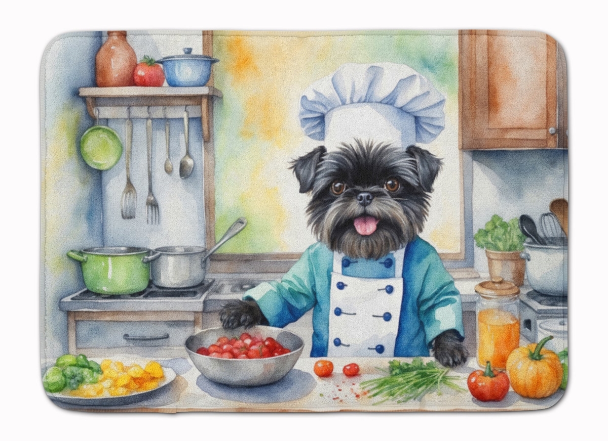 19 x 27 in. Affenpinscher The Chef Memory Foam Kitchen Mat