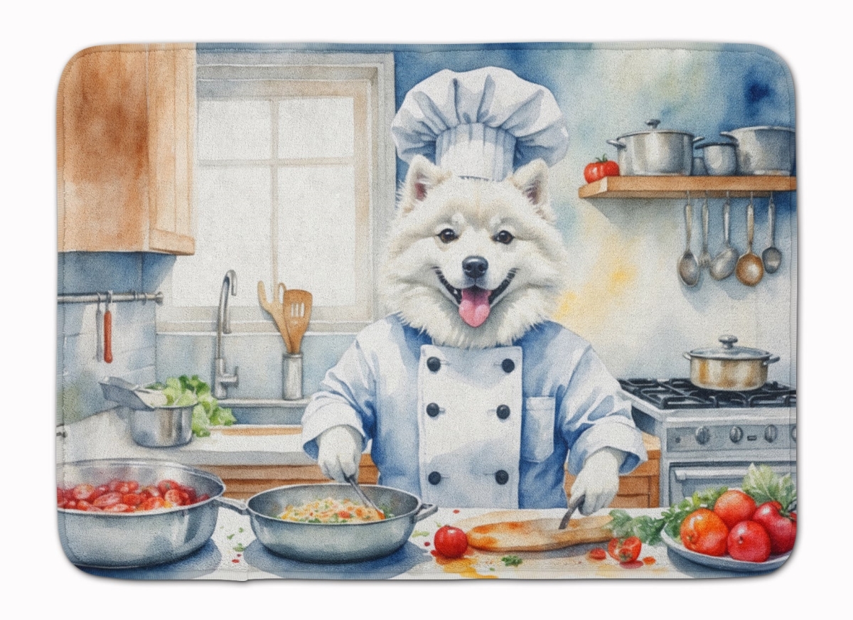 DAC6187RUG 19 x 27 in. American Eskimo The Chef Memory Foam Kitchen Mat