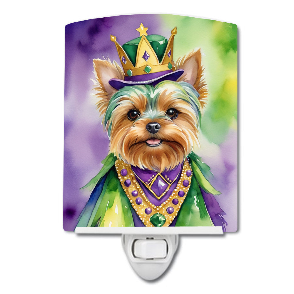 6 x 4 in. Yorkshire Terrier King of Mardi Gras Ceramic Night Light