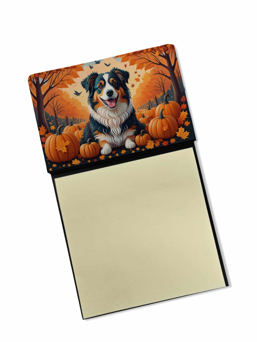 DAC1009SN 5.25 x 3.25 in. Australian Shepherd Terrier Fall Sticky Note Holder