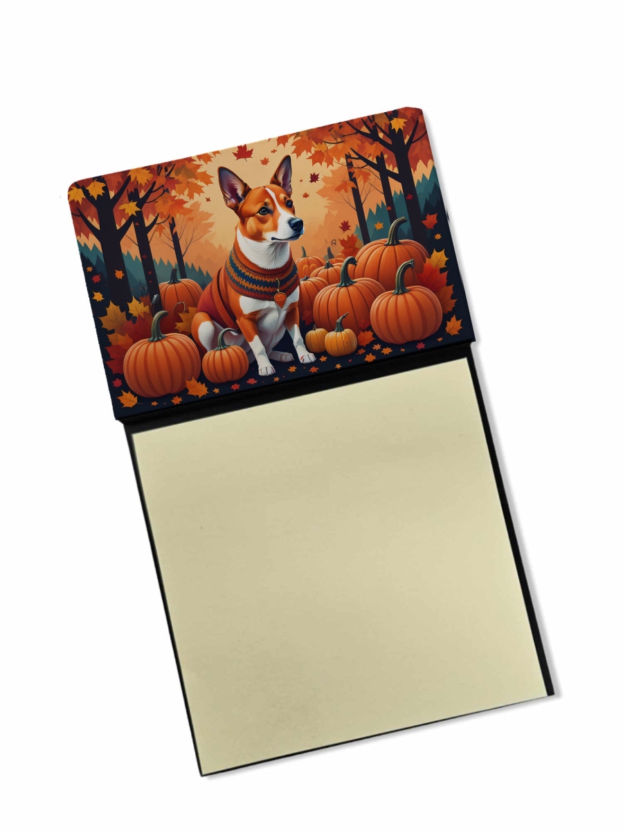 DAC1011SN 5.25 x 3.25 in. Red Basenji Fall Sticky Note Holder
