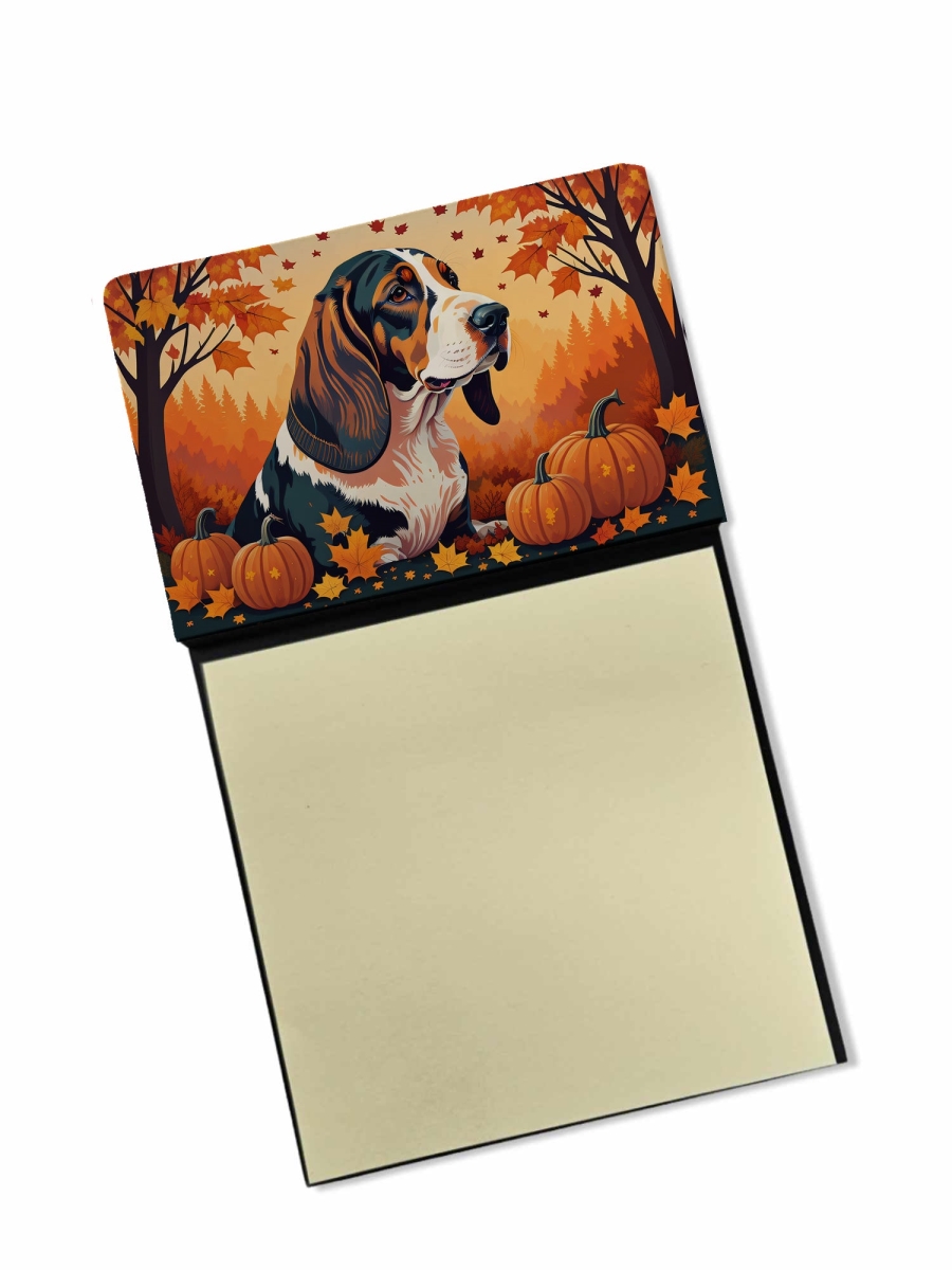 DAC1013SN 5.25 x 3.25 in. Basset Hound Fall Sticky Note Holder