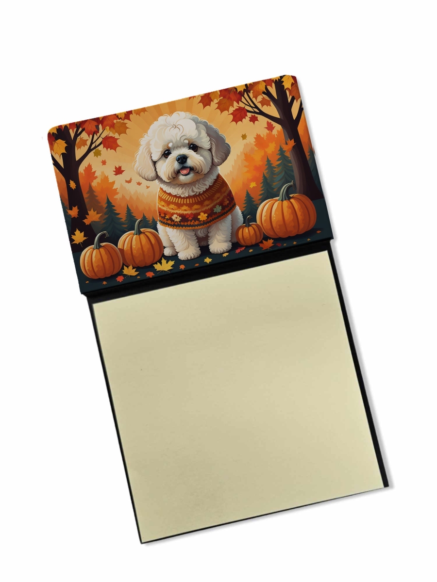 DAC1020SN 5.25 x 3.25 in. Bichon Frise Fall Sticky Note Holder