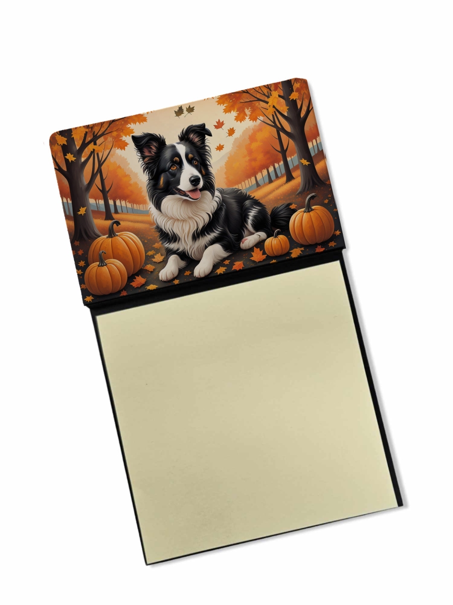 DAC1022SN 5.25 x 3.25 in. Border Collie Fall Sticky Note Holder