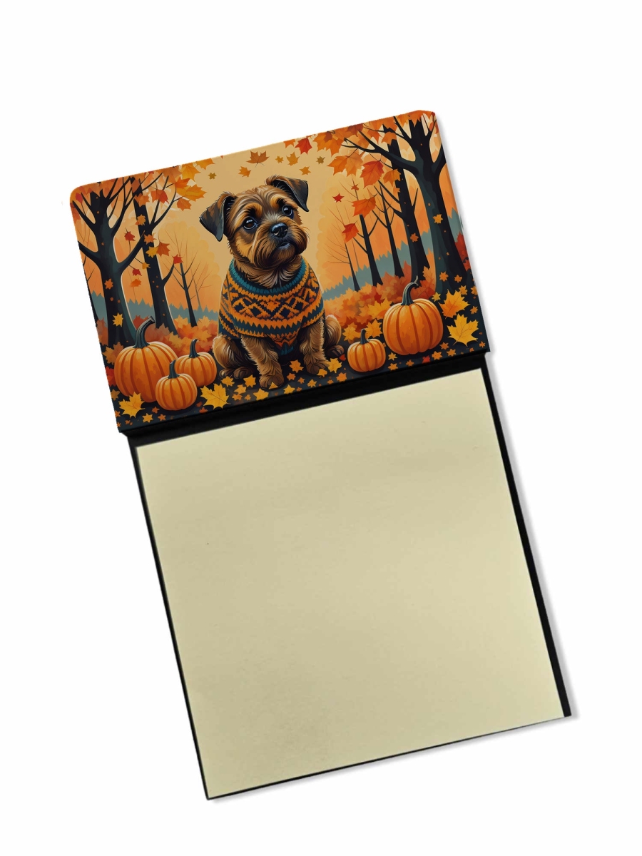 DAC1023SN 5.25 x 3.25 in. Border Terrier Fall Sticky Note Holder