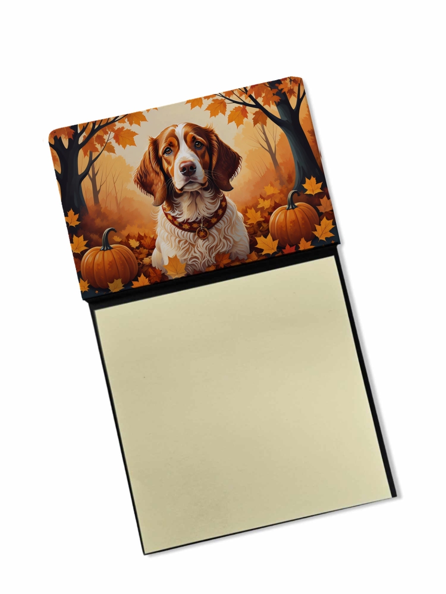 DAC1029SN 5.25 x 3.25 in. Brittany Spaniel Fall Sticky Note Holder