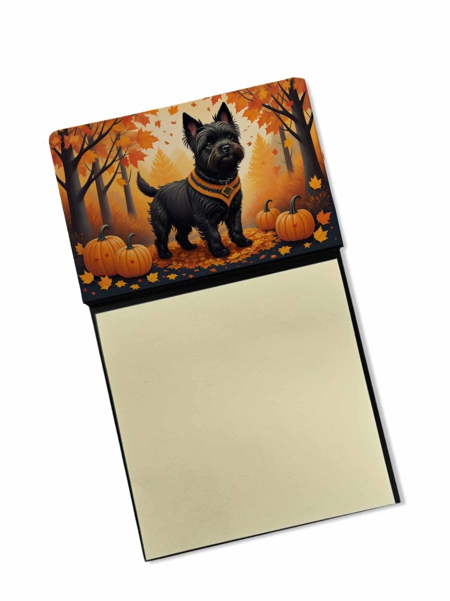 DAC1032SN 5.25 x 3.25 in. Black Cairn Terrier Fall Sticky Note Holder
