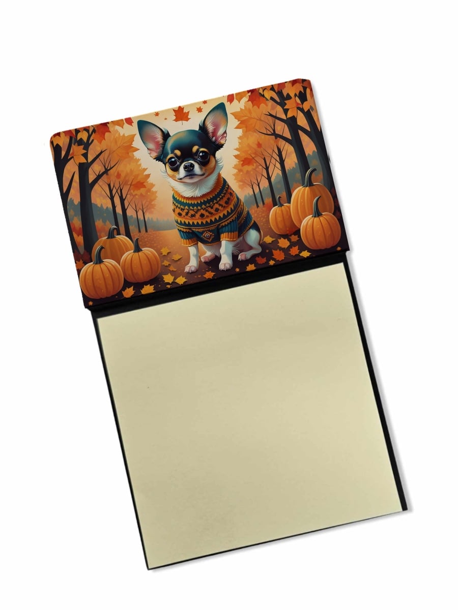DAC1035SN 5.25 x 3.25 in. Tricolor Chihuahua Fall Sticky Note Holder