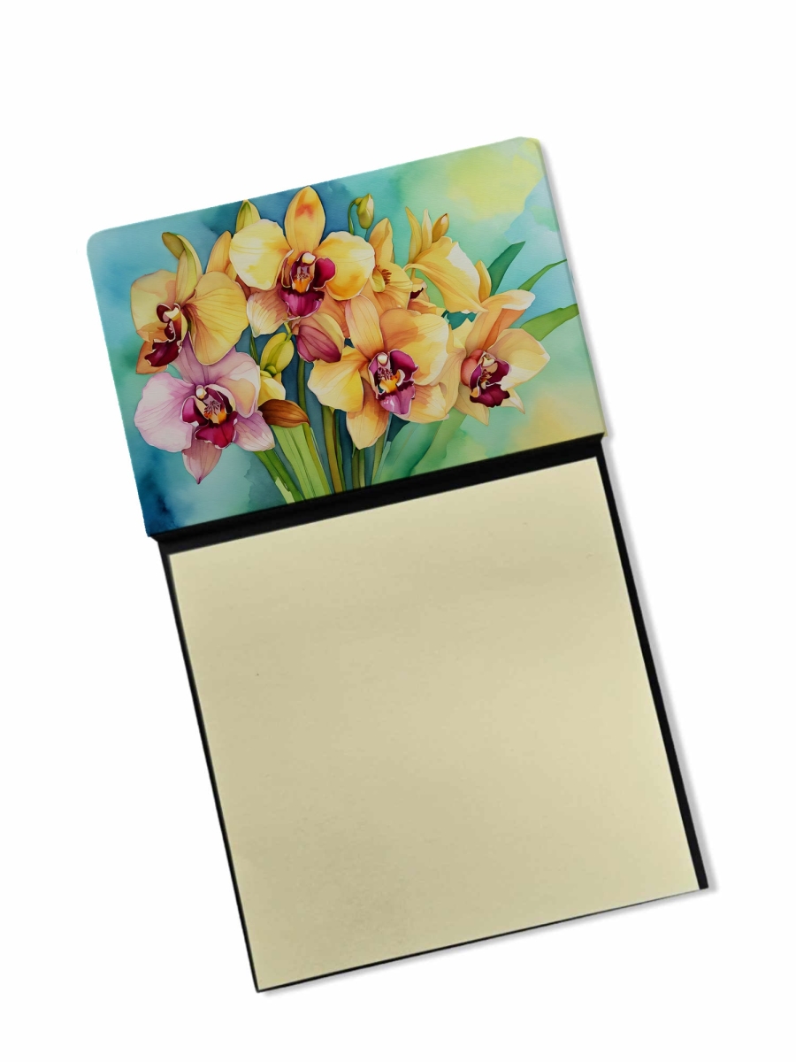 DAC1558SN 5.25 x 3.25 in. Orchids in Watercolor Sticky Note Holder