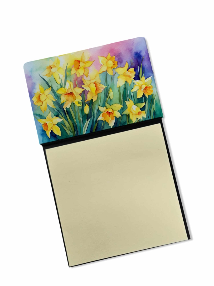 DAC1560SN 5.25 x 3.25 in. Daffodils in Watercolor Sticky Note Holder