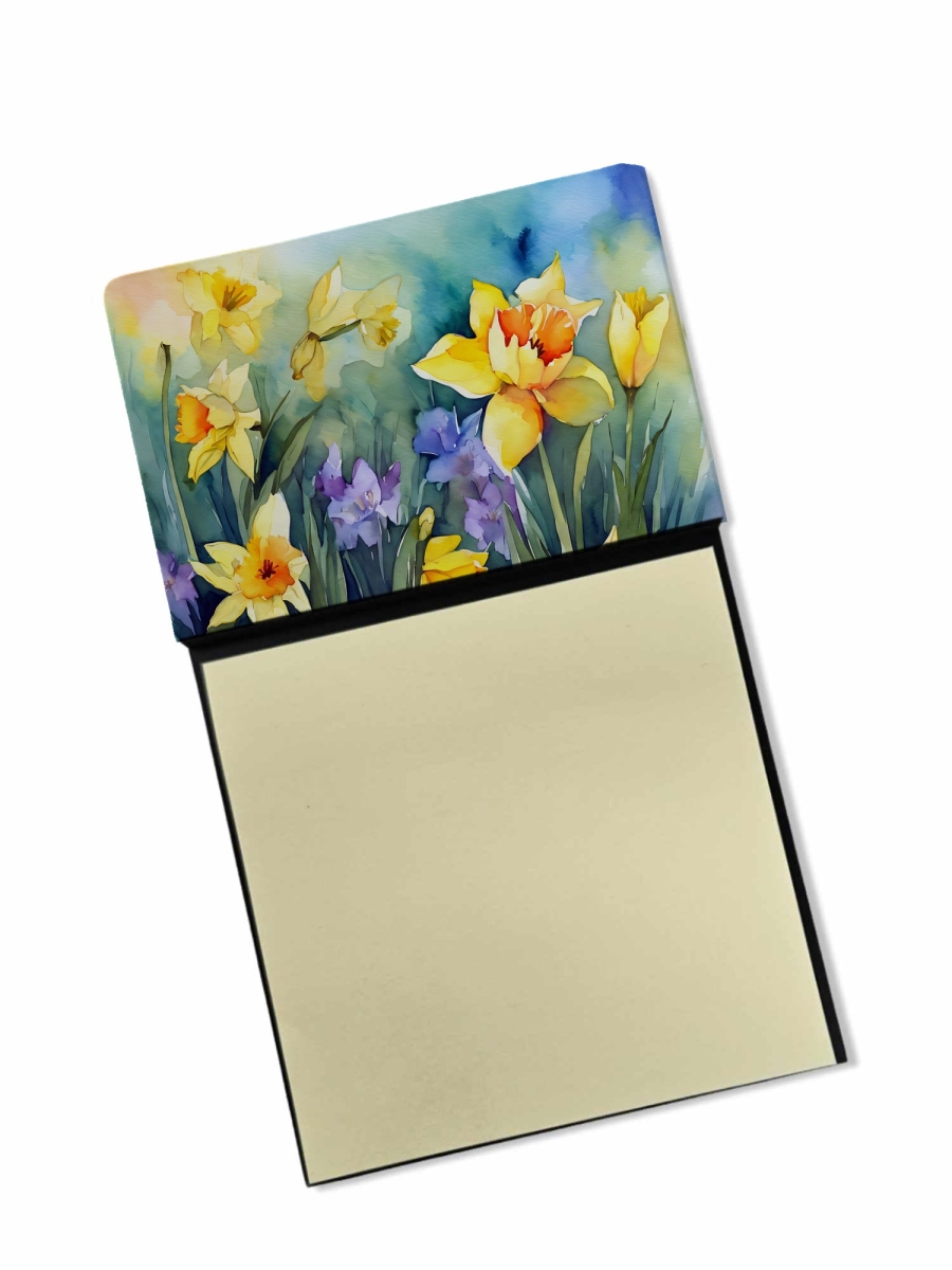 DAC1561SN 5.25 x 3.25 in. Daffodils in Watercolor Sticky Note Holder