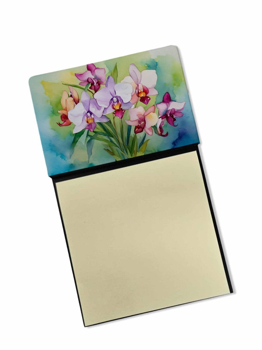 DAC1563SN 5.25 x 3.25 in. Orchids in Watercolor Sticky Note Holder