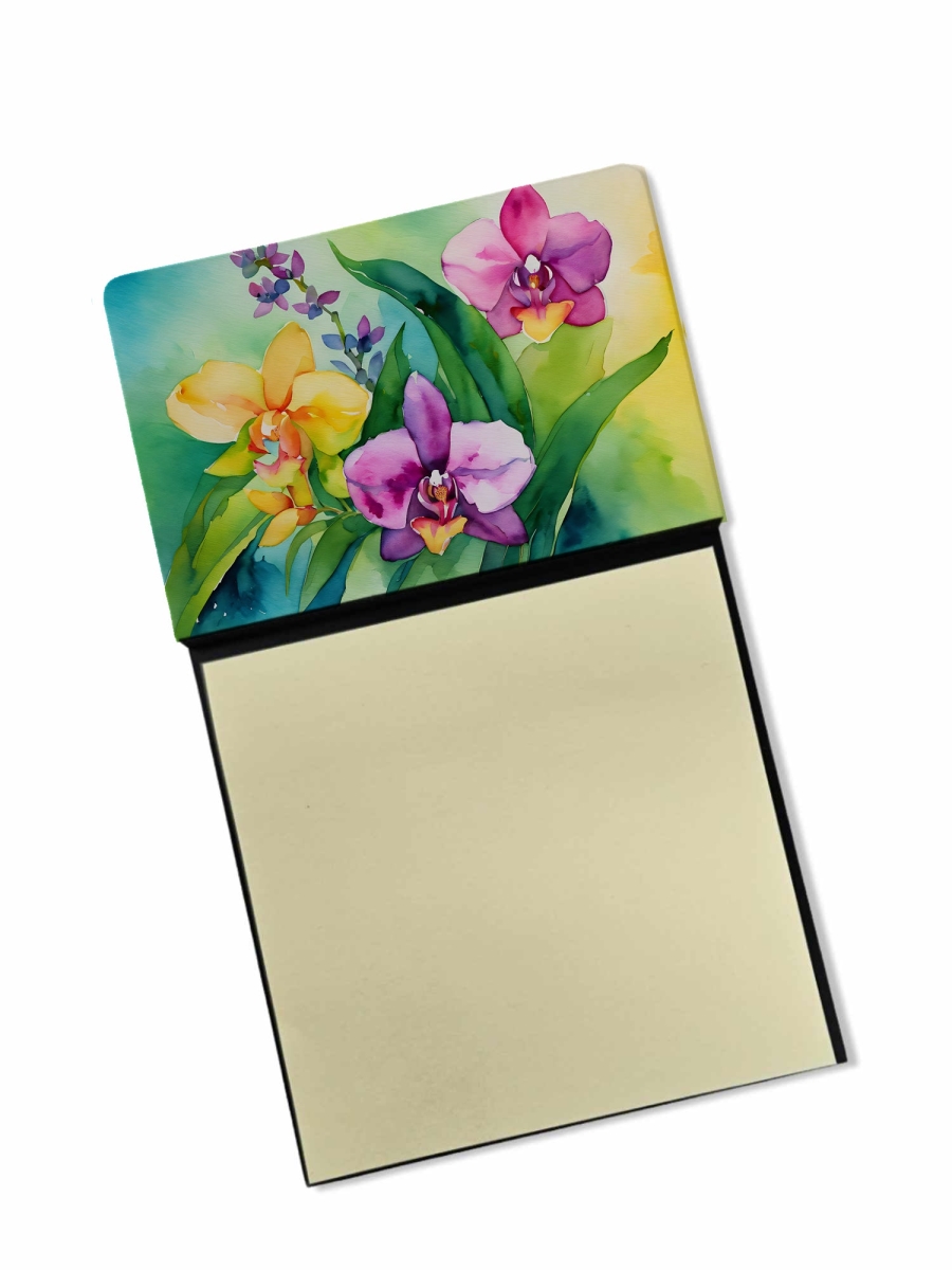 DAC1564SN 5.25 x 3.25 in. Orchids in Watercolor Sticky Note Holder