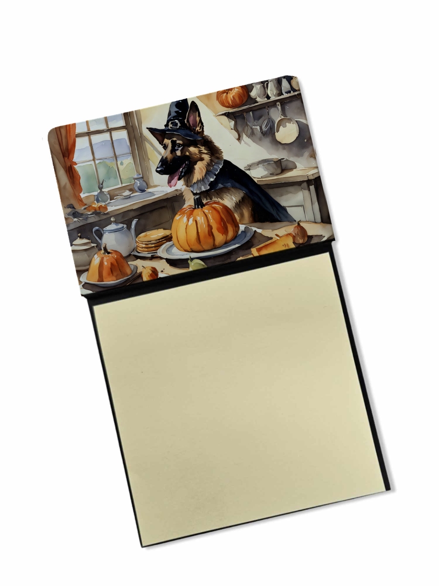 DAC1773SN 5.25 x 3.25 in. German Shepherd Fall Kitchen Pumpkins Sticky Note Holder