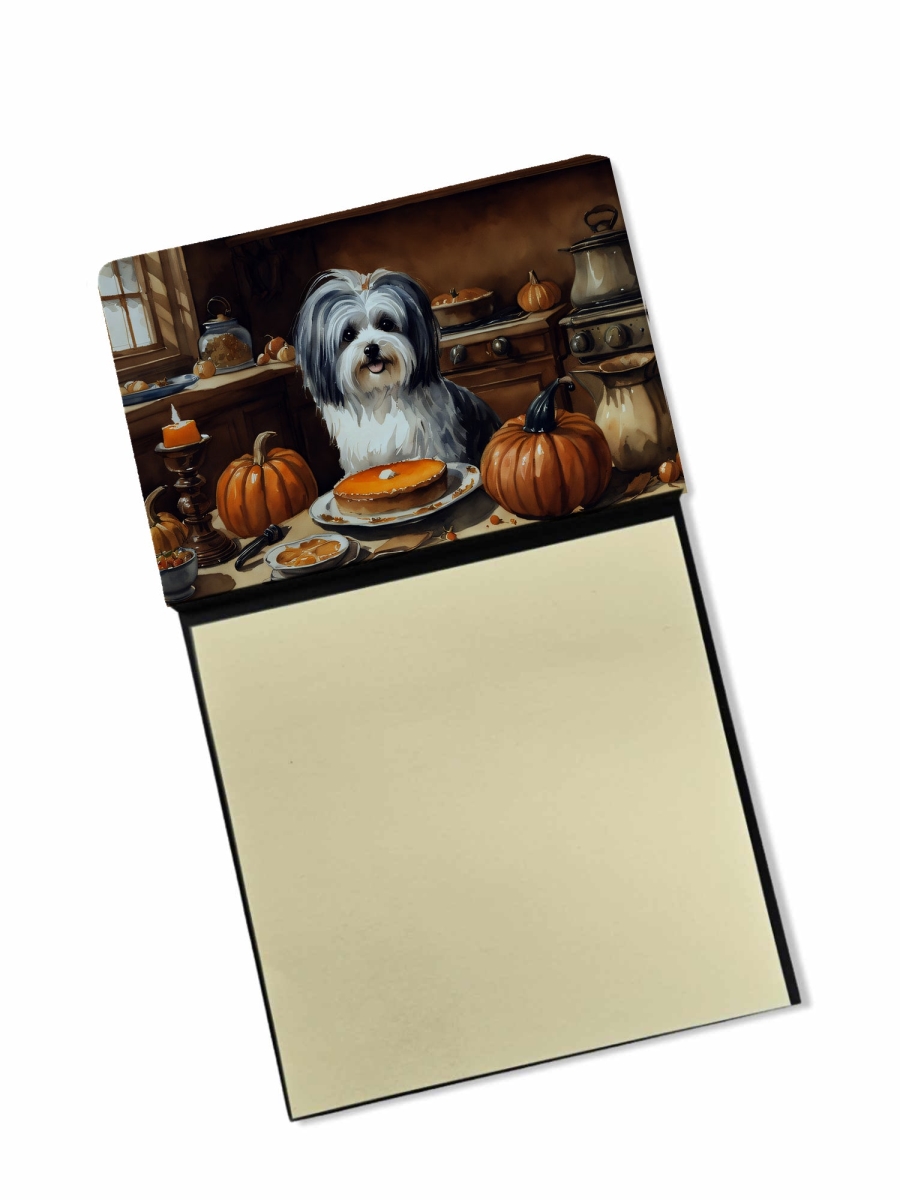 DAC1778SN 5.25 x 3.25 in. Havanese Fall Kitchen Pumpkins Sticky Note Holder
