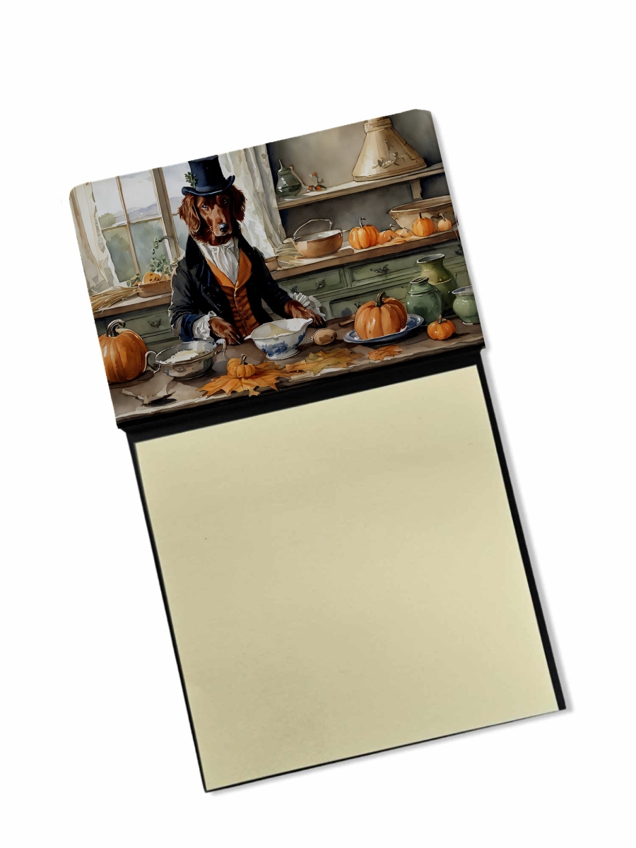 DAC1779SN 5.25 x 3.25 in. Irish Setter Fall Kitchen Pumpkins Sticky Note Holder