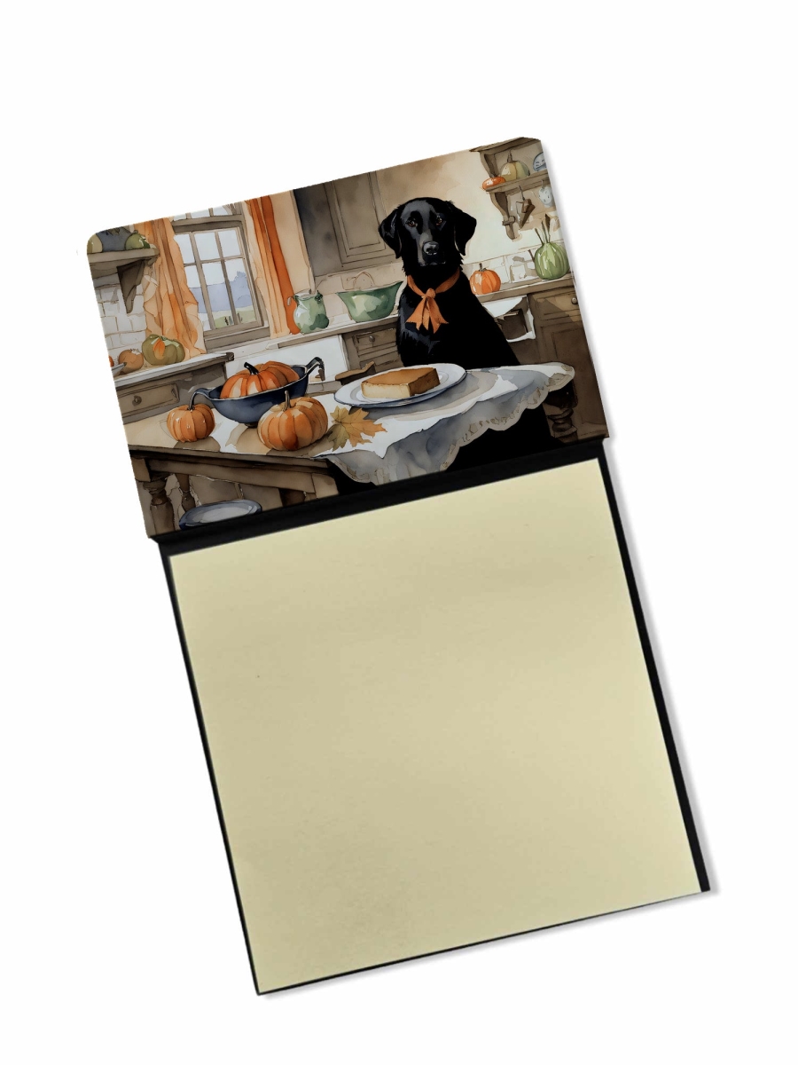 DAC1787SN 5.25 x 3.25 in. Black Lab Fall Kitchen Pumpkins Sticky Note Holder