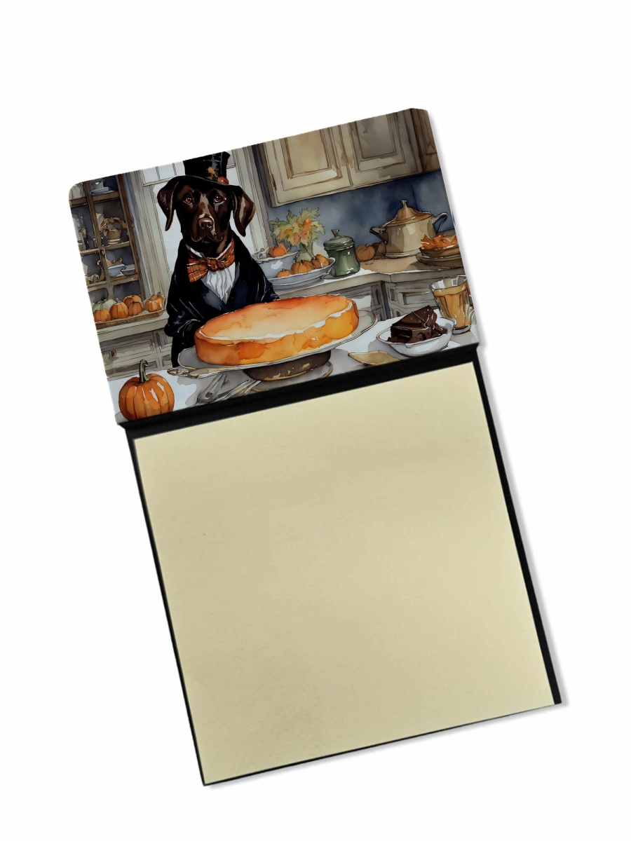 DAC1790SN 5.25 x 3.25 in. Chocolate Lab Fall Kitchen Pumpkins Sticky Note Holder