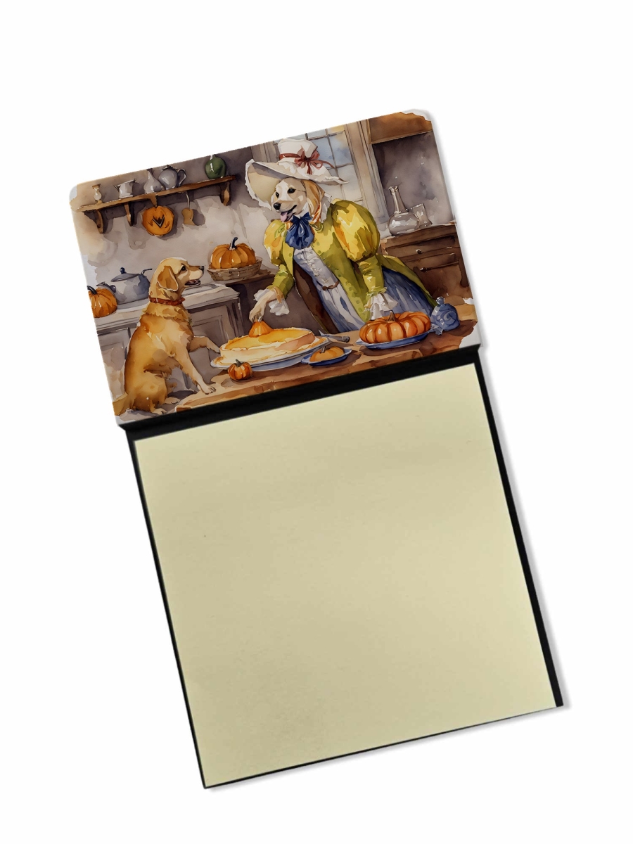 DAC1791SN 5.25 x 3.25 in. Yellow Lab Fall Kitchen Pumpkins Sticky Note Holder