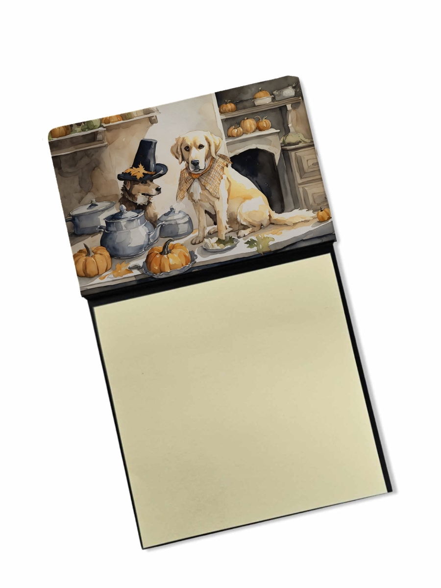 DAC1792SN 5.25 x 3.25 in. Yellow Lab Fall Kitchen Pumpkins Sticky Note Holder