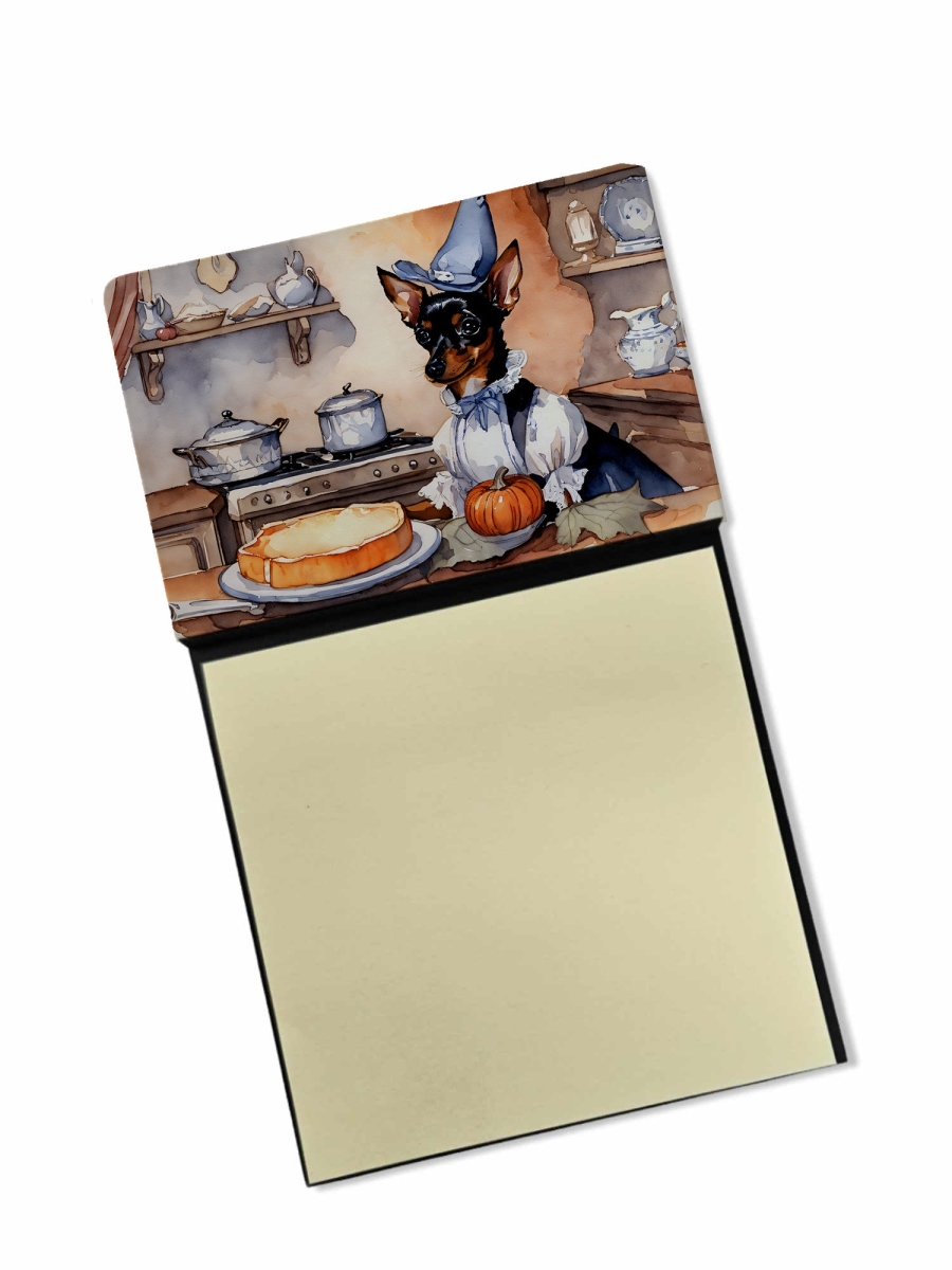 DAC1794SN 5.25 x 3.25 in. Miniature Pinscher Fall Kitchen Pumpkins Sticky Note Holder