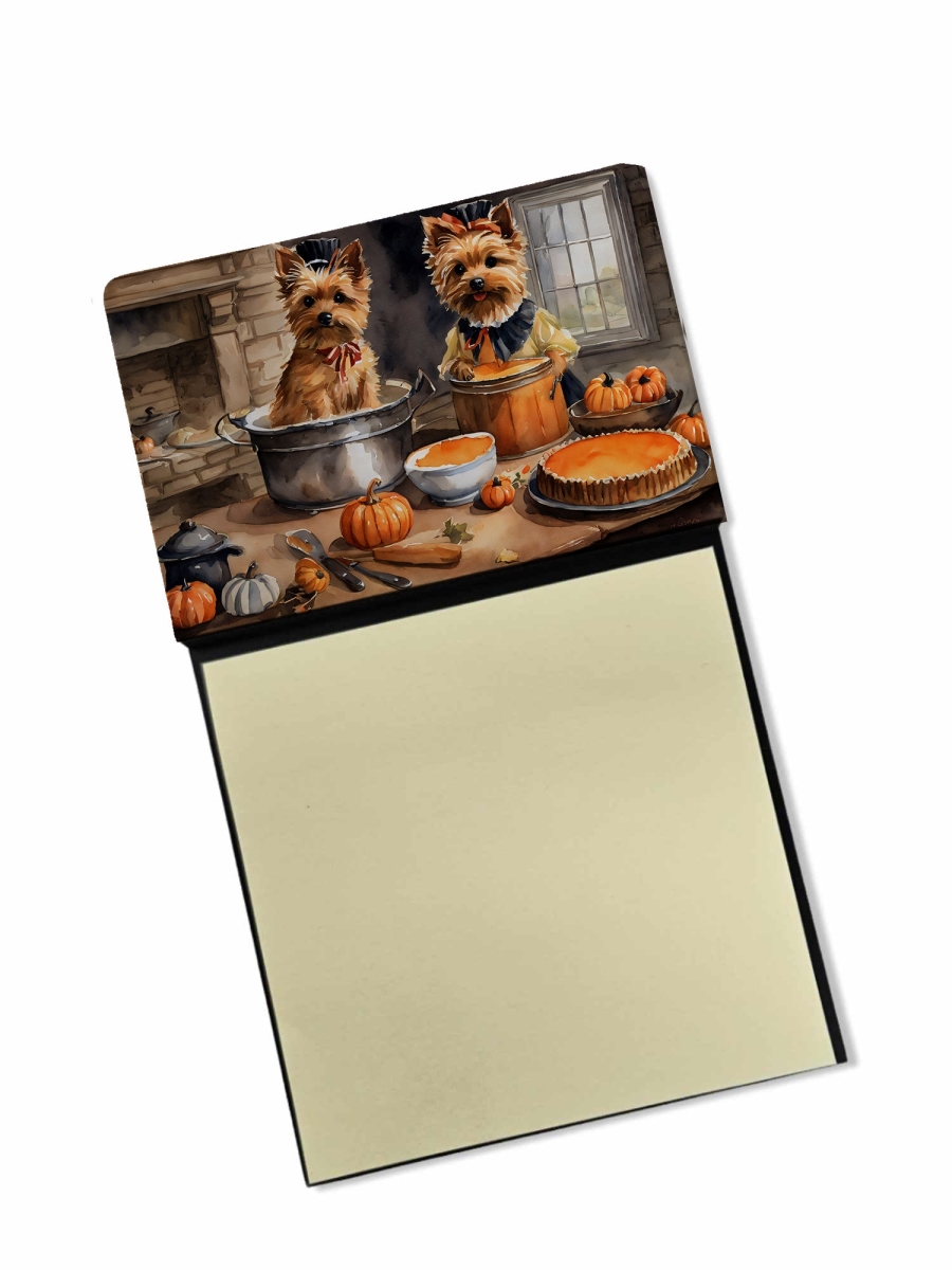 DAC1796SN 5.25 x 3.25 in. Norwich Terrier Fall Kitchen Pumpkins Sticky Note Holder