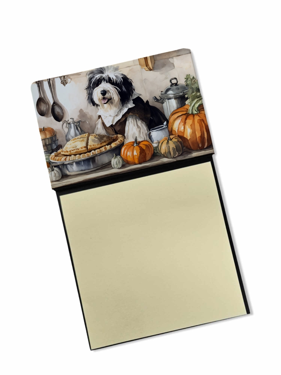 DAC1797SN 5.25 x 3.25 in. Old English Sheepdog Fall Kitchen Pumpkins Sticky Note Holder