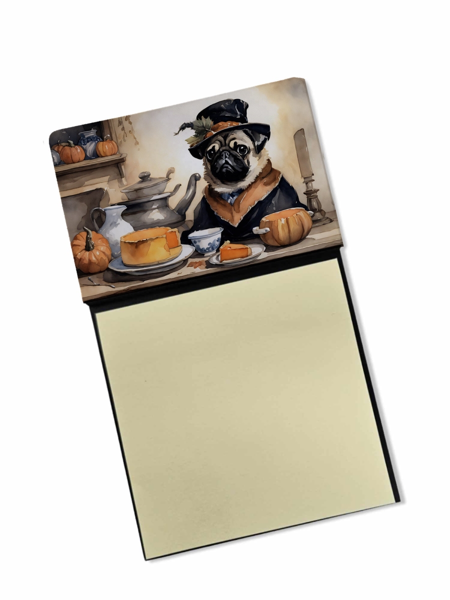 DAC1803SN 5.25 x 3.25 in. Pug Fall Kitchen Pumpkins Sticky Note Holder